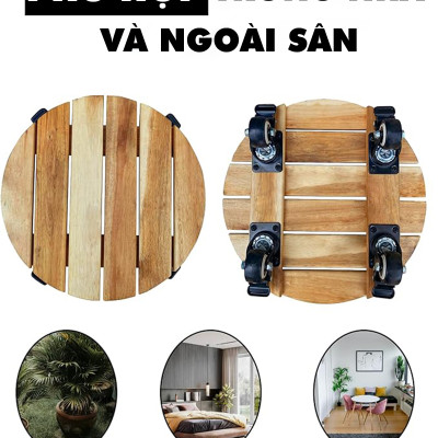 Đế Lót Chậu Cây Có Bánh Xe Cao Cấp Đường Kính 35cm Tải Trọng 150Kg, Để Di Chuyển Chậu Cây Thường Xuyên