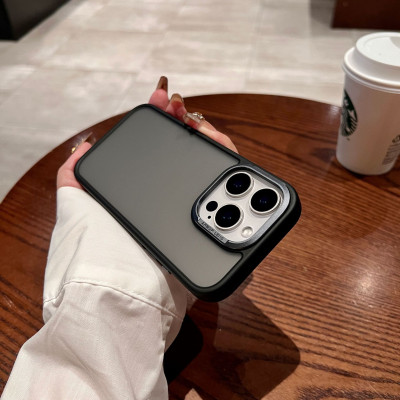 Ốp lưng cho iPhone 16 Pro Max hiệu Likgus lưng nhám viền màu chống sốc chống bụi bẩn chống vân tay có viền bảo vệ camera - hàng chính hãng