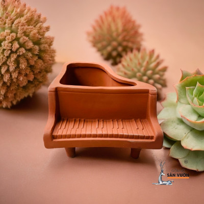 Chậu Gốm Đất Nung Mini Hình Đàn Piano - Chậu Gốm Decor