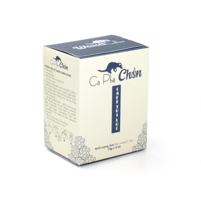 Combo: cà phê chồn phin giấy (10 gói x 15g)+ bột kem pha cà phê 170g