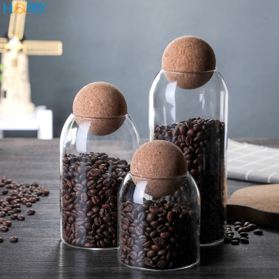 Hũ thuỷ tinh đựng hạt nắp gỗ bần Hobby home decor LTT4 tùy chọn