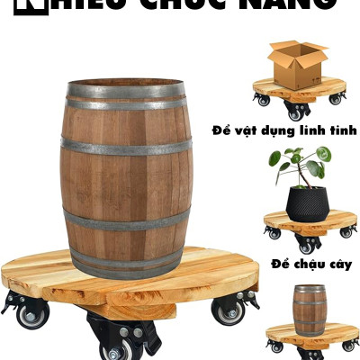 Đế Lót Chậu Cây Có Bánh Xe Cao Cấp Đường Kính 35cm Tải Trọng 150Kg, Để Di Chuyển Chậu Cây Thường Xuyên