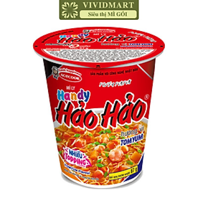ACECOOK - Mì ly Handy Hảo Hảo Tomyum, Mì Handy Hảo Hảo Tom yum, Mì Handy Hảo Hảo ly Tomyum, Mì ly Hảo Hảo Handy Tom yum, Mì ly ăn liền Tomyum (67g/ly)