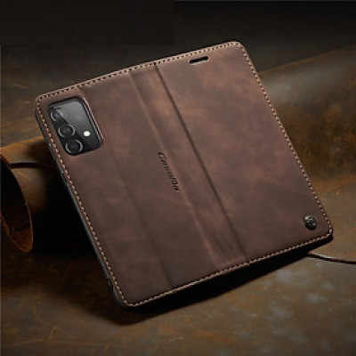 Bao da bò dạng ví dành cho Samsung Galaxy A72 mẫu case hàng nhập khẩu