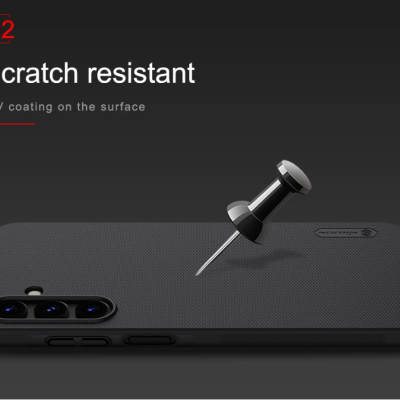 Ốp lưng sần chống sốc cho Samsung Galaxy A55 5G mặt lưng nhám hiệu Nillkin Super Frosted Shield Pro cho mặt lưng nhám chống trơn trượt tay, khả năng chống sốc cực tốt, chất liệu cao cấp - Hàng chính hãng