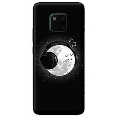 Ốp lưng in cho Huawei Mate 20 Pro mẫu Mặt Trăng Nghe Nhạc - Hàng chính hãng