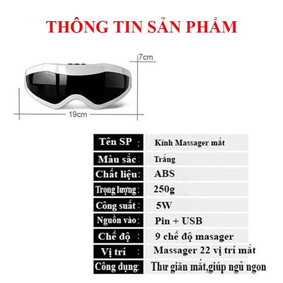 Kính Massage Mắt Công Nghệ Từ Tính Giảm Áp Lực, Giảm Mỏi Mắt Hiệu Quả