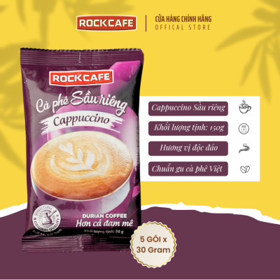 ROCKCAFE - CAPPUCCINO SẦU RIÊNG (5 gói x 30 gram)