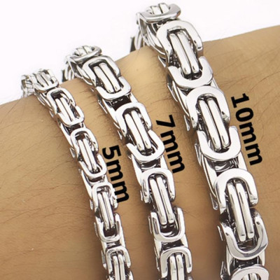 Lắc tay nam titan thép không gỉ cao cấp đẹp sang trọng inox ziczac vuông trangsucpt 7mm PTLTNA86