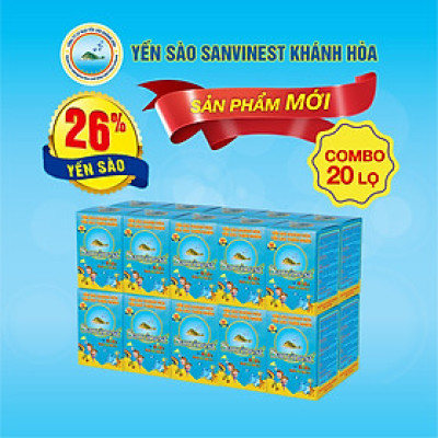 [Combo 20 lọ] Nước Yến sào Sanvinest Khánh Hòa dành cho trẻ em lọ 62ml - S211