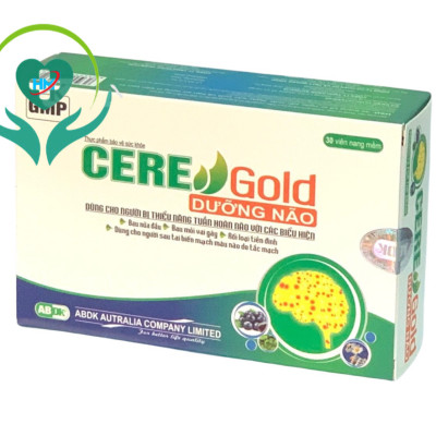 Cere dưỡng não Gold - Hộp 30 viên – Dưỡng Não hết đau đầu, đau mỏi vai gáy, rối loạn tiền đình, Lisse