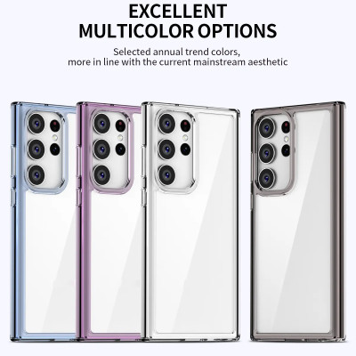 Ốp lưng trong suốt viền màu cho Samsung Galaxy S23 Ultra hiệu Likgus Simple But Unique chống sốc, chống chịu mọi va đập- Hàng nhập khẩu