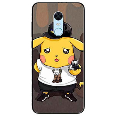Ốp lưng in cho Xiaomi Redmi note 4x/ Redmi Note 4 Mẫu Pika Nón Đen