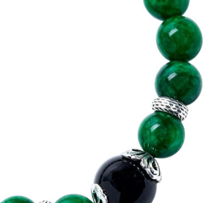 Vòng Tay Đá Cẩm Thạch Sơn Thủy Phối Mã Não Đen Ngọc Quý Gemstones VT19