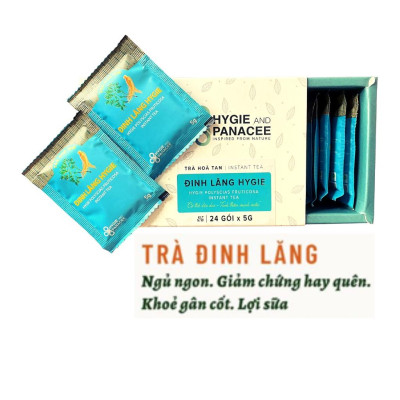Trà Đinh Lăng - Trà hòa tan Hygie&Panacee Hộp 24 gói 24 lần pha - Ngủ ngon, lợi sữa, giảm chứng hay quên, khỏe gân cốt