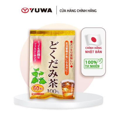 (MUA 1 TẶNG 1) Trà Diếp Cá Yuwa 100% Lá Diếp Cá Giải Nhiệt Giải Độc,  Trừ Nắng Nóng Mùa Hè Yuwa Dokudami Tea 100% Gói 60 gói