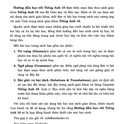 Hướng Dẫn Học Tốt Tiếng Anh 10