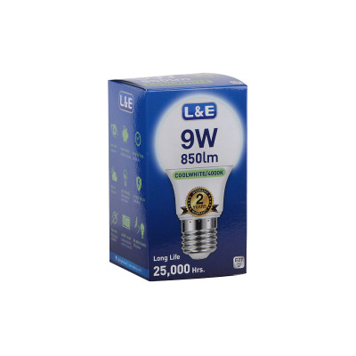 BÓNG LED BULB L&E#LED-Bulb-850LM/840/9W/E27 COOL WHITE