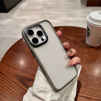 Ốp lưng cho iPhone 16 Pro Max hiệu Likgus lưng nhám viền màu chống sốc chống bụi bẩn chống vân tay có viền bảo vệ camera - hàng chính hãng