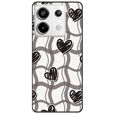 Ốp lưng Redmi 9T - 13C - 13 4G - Redmi Note 13 4G - Note 13 Pro 4G - Note 13 Pro 5G - Họa Tiết Tim Đen - Hàng Chính Hãng
