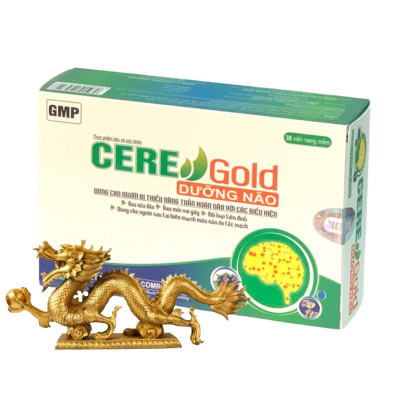 Cere dưỡng não Gold - Hộp 30 viên – Dưỡng Não hết đau đầu, đau mỏi vai gáy, rối loạn tiền đình, Lisse