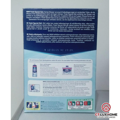 Muối rửa chén bát Finish 1,2kg kèm túi zip 
