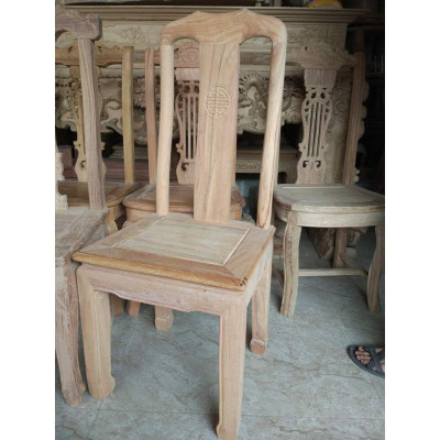 Bộ bàn ghế ăn kiểu bàn tròn gỗ gụ