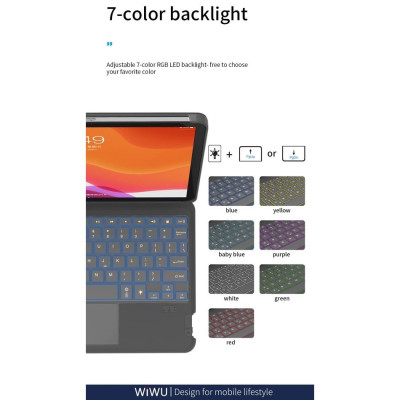 Bao da bàn phím WIWU Combo Touch Keyboard cho iPad A16 Gen 11 2025 , Gen 7/8/9 10.2inch , Gen 10 - Hàng chính hãng