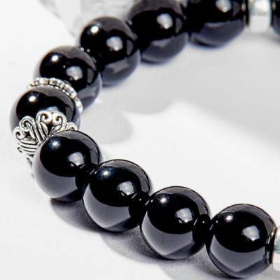 Vòng Tay Phong Thủy Đá Obsidian Phối Charm Cung Hoàng Đạo Kim Ngưu (8mm) Mệnh Thủy, Mộc Ngọc Quý Gemstones