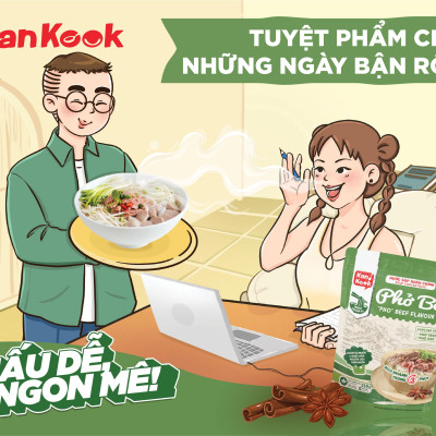Nước Cốt Cô Đặc Vị Phở Bò KanKook Gói 210g Nấu/Trộn Ăn Liền Gia Vị Hoàn Chỉnh Chuẩn Vị Phở Sài Gòn