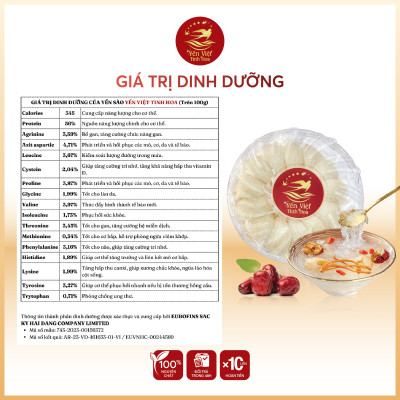 Tổ yến Tinh chế thượng hạng 50 gram Yến Việt Tinh Hoa - Hàng chính hãng