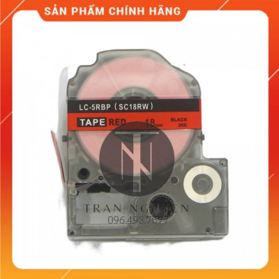 Nhãn in Tepra SC18RW (LC-5RBP) - Chữ đen nền đỏ 18mm x 8m - Hàng nhập khẩu