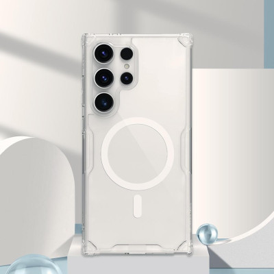 ỐP LƯNG dành cho Samsung Galaxy S25 Ultra , S24 ULTRA 5G NILLKIN NATURE TPU PRO hỗ trợ sạc không dây - Lưng kính trong PC + Viền nhựa dẻo TPU - Hàng chính hãng