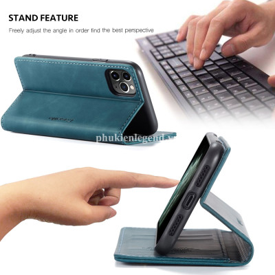Bao da dạng ví dành cho iPhone 12, 12 Pro hiệu caseme chống sốc chống va đập bụi bẩn, có ngăn đựng tiền, đựng thẻ tiện dụng - Hàng chính hãng
