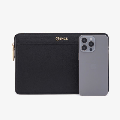 Clutch Da Hàng Hiệu Ví Nam Cầm Tay Công Sở GENCE HT11 Da Bò Cao Cấp Màu Đen