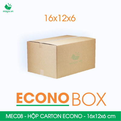MEC08 - 16x12x6 cm - Combo 20 thùng hộp carton trơn siêu tiết kiệm ECONO