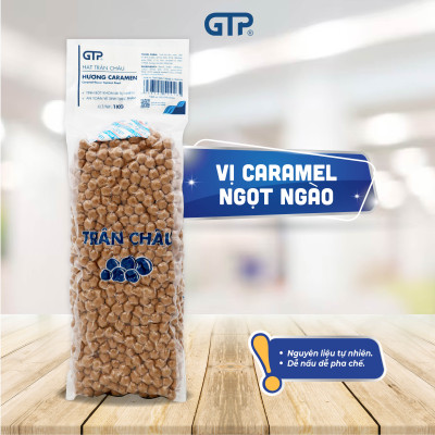 Trân châu sống Caramel truyền thống(1kg/bao), dùng kèm trà sữa. Trân châu dẻo dai thơm.
