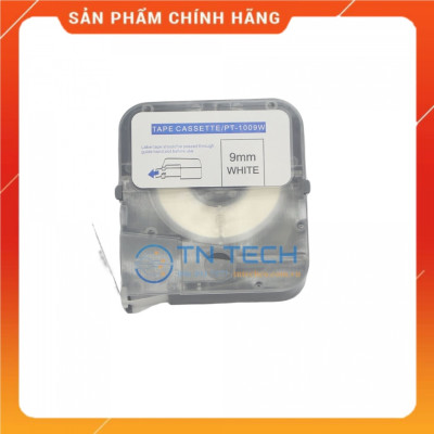 Nhãn in PUTY PT-1009W - Chữ đen nền trắng 9MM x 8M - Dùng cho máy in ống PUTY PT-1010 [Hàng nhập khẩu]