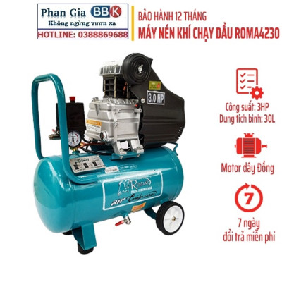 Máy nén khí có dầu ROMANO 12L+ 30L+35L - Hàng cao cấp, máy nén khí 30 lít, máy phun sơn 100% dây đồng