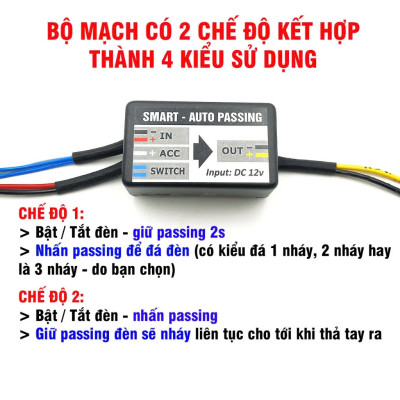 Tặng Công Tắc – Mạch Auto Pasing 10 Chế Độ Thông Minh Cho Các Loại Đèn Trợ Sáng!