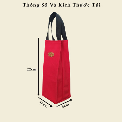 Túi Vải Canvas Đựng Bình Nước Giữ Nhiệt Full Size ( Kích Thước 22x10x8cm )