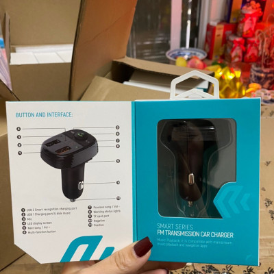 Bộ sạc trên xe hơi Devia bluetooth MP3 smart QC3.0- Hàng chính hãng
