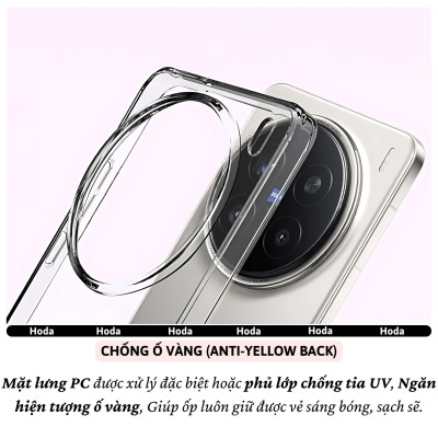 Ốp lưng trong suốt chống sốc cho Vivo X200 Pro / Vivo X200 Ultra hiệu Likgus Crystal - Viền TPU đệm khí chống sốc, Viền nhô cao – Bảo vệ camera & màn hình, Chống bám vân tay - Hàng nhập khẩu