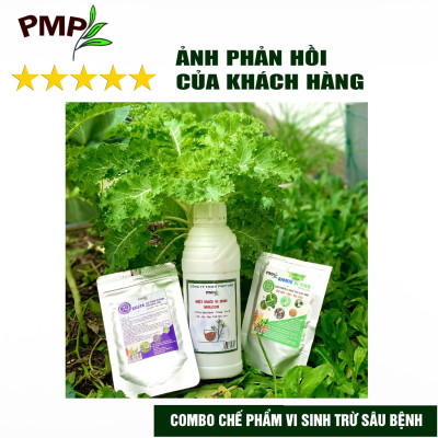 Combo chế phẩm vi sinh trừ bệnh, trừ sâu PMP cho rau sạch, hoa, cây cảnh (Biomic & Killpa & Mật gỉ đường)