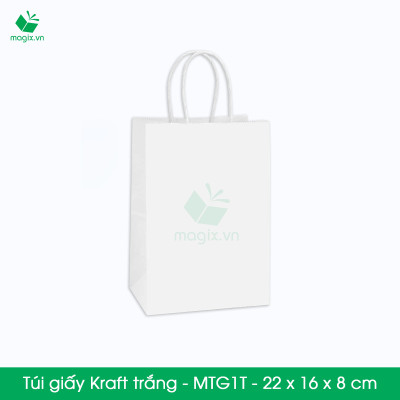 MTG1 MTG1T - 22x16x8 cm - Combo 300 túi giấy Kraft Nhật cao cấp