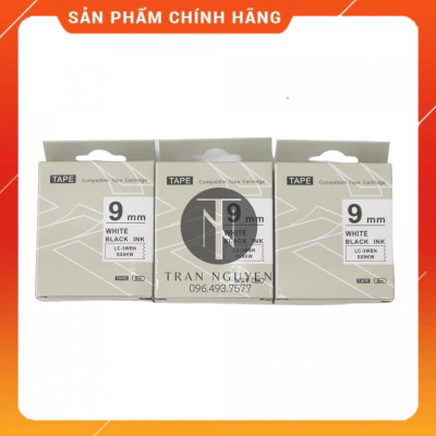 [Combo 5 cuộn] Nhãn in Tepra SS12KW (LC-4WBN) - Chữ đen nền trắng 12mm x 8m - Hàng nhập khẩu