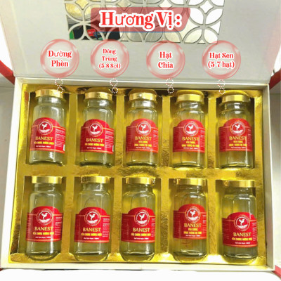 Sét Quà Tặng 10 Hũ Yến 70ml chứa 7.8g Yến Tươi Tiệt Trùng Cao Cấp - Yến Sào BaNest