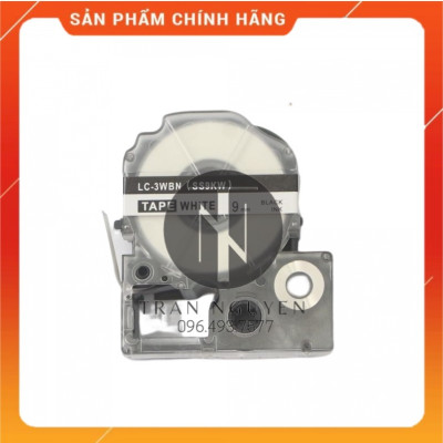 [Combo 5 cuộn] Nhãn in Tepra SS12KW (LC-4WBN) - Chữ đen nền trắng 12mm x 8m - Hàng nhập khẩu