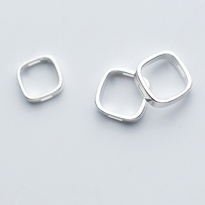 Combo 2 cái charm bạc viền vuông bo cạnh để lồng hạt vào giữa - Ngọc Quý Gemstones