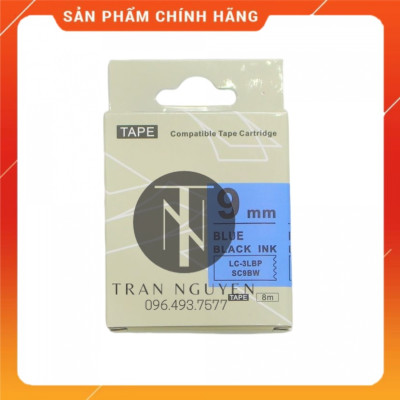 [Combo 3 hộp] Nhãn in Tepra SC9BW (LC-3LBP) - Chữ đen nền dương 9mm x 8m - Hàng nhập khẩu